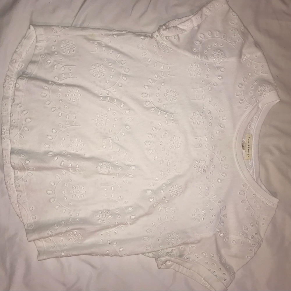 LA Hearts eyelet top